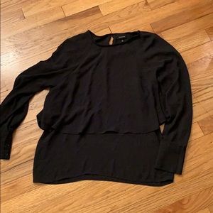 Black tiered dress blouse- size S
